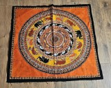 DECORAȚIUNE TEXTILA MANDALA WALL HANGING DIN BUMBAC, DECORATA MANUAL, INDIA