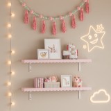 Set 2 rafturi de perete pentru copii Vestnes 80x17 cm roz Cotton Candy