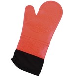 Manusa de bucatarie Pufo Simple din silicon pentru gratar sau cuptor, captusita, 37 cm, rosu/negru