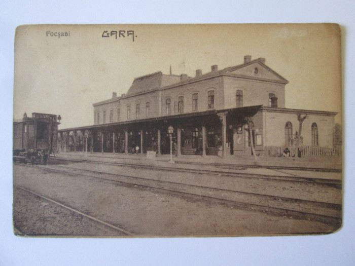 Carte postala Focsani:Gara,circulata 1929