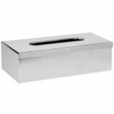 Cutie decorativa din inox pentru servetele Pufo Classic, 25 x 13 cm, argintiu