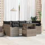 Cumpara ieftin Set de canapele pentru grădină cu pernă 7 pcs Gri Rattan poli