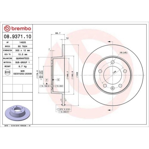 Set disc frana Nissan Interstar Box (X70) 04.02-, Interstar Bus (X70) 04.02-, Interstar (X70) 08.03-; Opel Movano A Box (X70) 01.99-, Movano A Bus (X