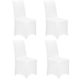 Set 4 huse pentru scaune de evenimente, marime universala, poliester si spandex, alb Household NewTrend