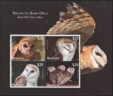 Niuafo'ou 2012 - Fauna , Pasari , Bufnite , bloc 4 valori , dantelate , MNH , Mi.Bl.44 , cota 110