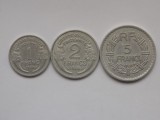 LOT 3 MONEDE DIFERITE -1,2,5 FRANCS 1946 FRANTA, Europa