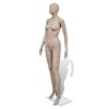 Manechin Femeie vidaXL Bej, Cap Rotund, Marime 36-38, 175cm, Baza Sticla, Ideal Expozitii Moda