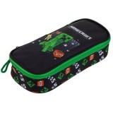 Penar oval negru cu model Minecraft, 23x5x10 cm, CMCLASS