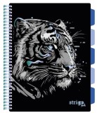 Caiet cu Spirala si Separatoare Strigo Pads Project Book TIGRU A4, Dictando, Negru