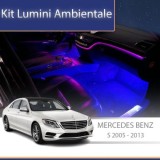 Lumini ambientale Mercedes S-Class 2007 - 2013 varianta lunga set complet control telefon sau sistem original CarStore Technology