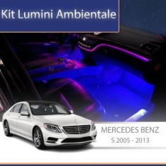 Lumini ambientale Mercedes S-Class 2007 - 2013 varianta lunga set complet control telefon sau sistem original CarStore Technology foto