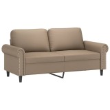 Cumpara ieftin Canapea cu 2 locuri, cappuccino, 140 cm, piele ecologica