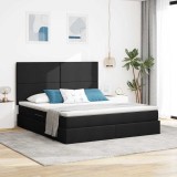 Cumpara ieftin Pat cu LED si saltea Negru 180 x 200 cm Tesatura