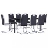 VidaXL Set mobilier de bucătărie, 9 piese, negru, piele ecologică 3053112