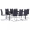 vidaXL Set mobilier de bucătărie, 9 piese, negru, piele ecologică 3053112