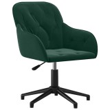 Cumpara ieftin Scaun de birou pivotant, verde inchis, catifea