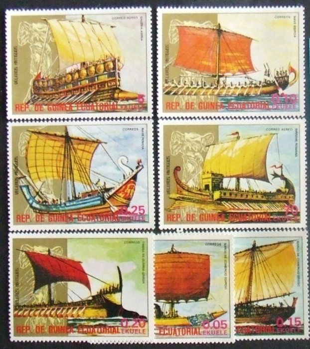 R.Guinea Ecuatoriala. -CORABII ANTICE-SERIE 7 V.-MNH.**GEQ 018