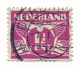 Olanda - Marci cu numerale - Valori si culori noi, 1926-1927 - 1 1/2 C, obliterat
