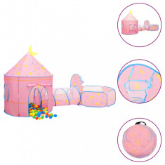 Cort de joaca pentru copii cu 250 bile, roz, 301x120x128 cm GartenMobel Dekor
