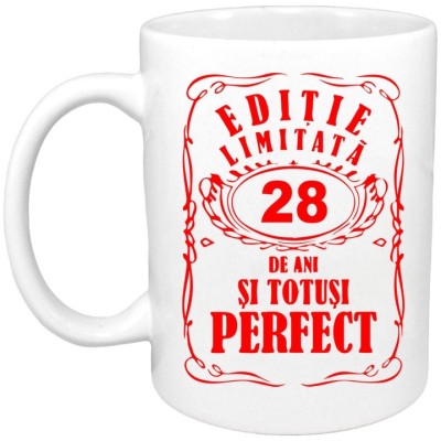 Cana alba personalizata &amp;quot;Editie limitata-28 ani&amp;quot;, INOVATIX&amp;reg;️. 330ml foto