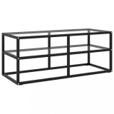 Cumpara ieftin Dulap TV, cu sticlă securizată, negru, 100x40x40 cm