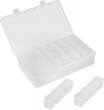 Cutie organizatoare cu 28 de grile pentru proiecte DIY HONGXIN, plastic, transparent, 23 x 13,5 x 5 cm