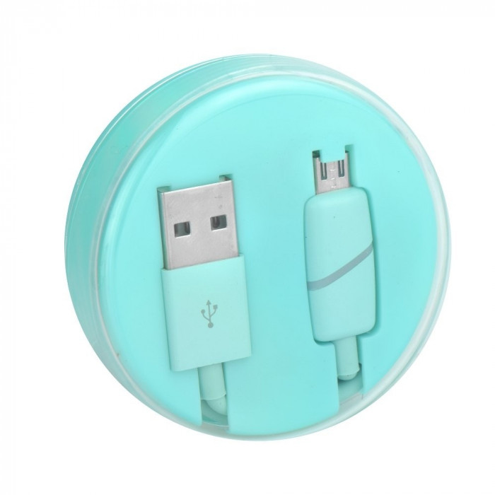 Cablu Date &amp; Incarcare MicroUSB Ring (Menta) Box