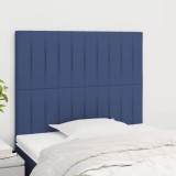 Tăblii de pat, 2 buc, albastru, 90x5x78/88 cm, textil
