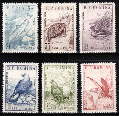 Romania 1960, LP 489, Monumente ale naturii, fauna, pasari, seria, MNH! foto