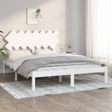 VidaXL Cadru de pat, alb, 140x190 cm, lemn masiv