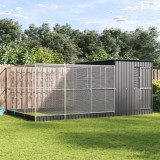 Gossi voliera de pasari cu extensie, argintiu, 497x303x216 cm, otel