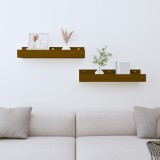 VidaXL Rafturi de perete 2 buc. maro miere 50x12x9 cm lemn masiv pin