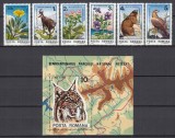 ROMANIA 1985 LP 1135 LP 1136 SEMICENTENARUL PARCULUI NATIONAL RETEZAT SERIE+COLITA DANTELATA STARE MNH
