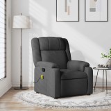 VidaXL Fotoliu de masaj rabatabil, gri &icirc;nchis, material textil