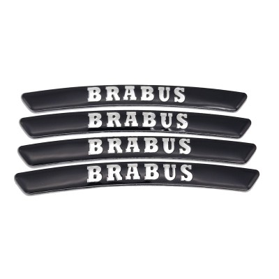 Set 4 embleme Brabus pentru jante Mercedes, negru foto