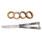 Cumpara ieftin Set Briceag de antrenament Silver Distortion si Rozeta extensibila, IdeallStore&reg; otel, 22.5 cm, argintiu