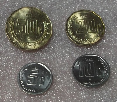 MEXIC set 5 + 10 + 20 + 50 Centavos 1992 UNC ** foto