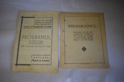 Programul Sezatorii 29 martie 1942 Centrul 2 Propaganda Cernauti Teatrul Munca si Lumina eveniment caritabil pentru ranii de razboi WW2 foto