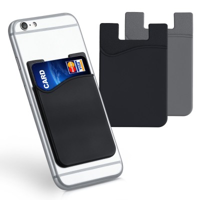 Set 3 Huse card bancar pentru telefon, Kwmobile, Negru/Gri, Silicon, 49594.06 foto