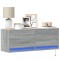 Gossi comoda tv de perete cu lumini led, gri sonoma, 100x31x38 cm