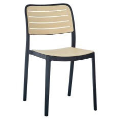 Scaun plastic negru bej Kardos 44x55x82 cm