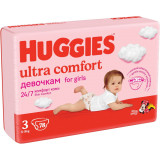Scutece Huggies Ultra Comfort 3, Fetite, 5-9 kg, 78 buc
