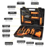 Set 12 unelte gr&Auml;din&Auml; cu geant&Auml; de depozitare, accesorii din o&Egrave;el inoxidabil, 37x27 cm, m&Atilde;&cent;nere portocalii