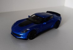 Macheta Chevrolet Corvette Z06 C7 2017 albastru - Welly 1/36