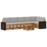 vidaXL Set canapea sectională cu pernă 7 pcs Natural și gri deschis 3384452