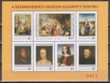 Ungaria 1984-Tablouri furate și găsite,Muzeul de Arte Plastice Budapesta,Colita,Supratipar VERSO &bdquo;A MAGYAR POSTA AJ&Aacute;ND&Eacute;KA&rdquo;, F.RARĂ(Tiraj 3990 !!!),MNH