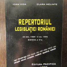 REPERTORIUL LEGISLATIEI ROMANIEI 1989-1995-IOAN VIDA