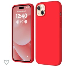 Husa silicon antisoc cu microfibra interior pentru Iphone 15 Rosu