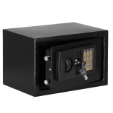 Seif electronic standard cu cifru si cheie, 200x310x200 mm, Otel, Negru Household NewTrend