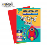 Carton color A4, 250g, 50 coli, 10 culori/set &ndash; S-COOL